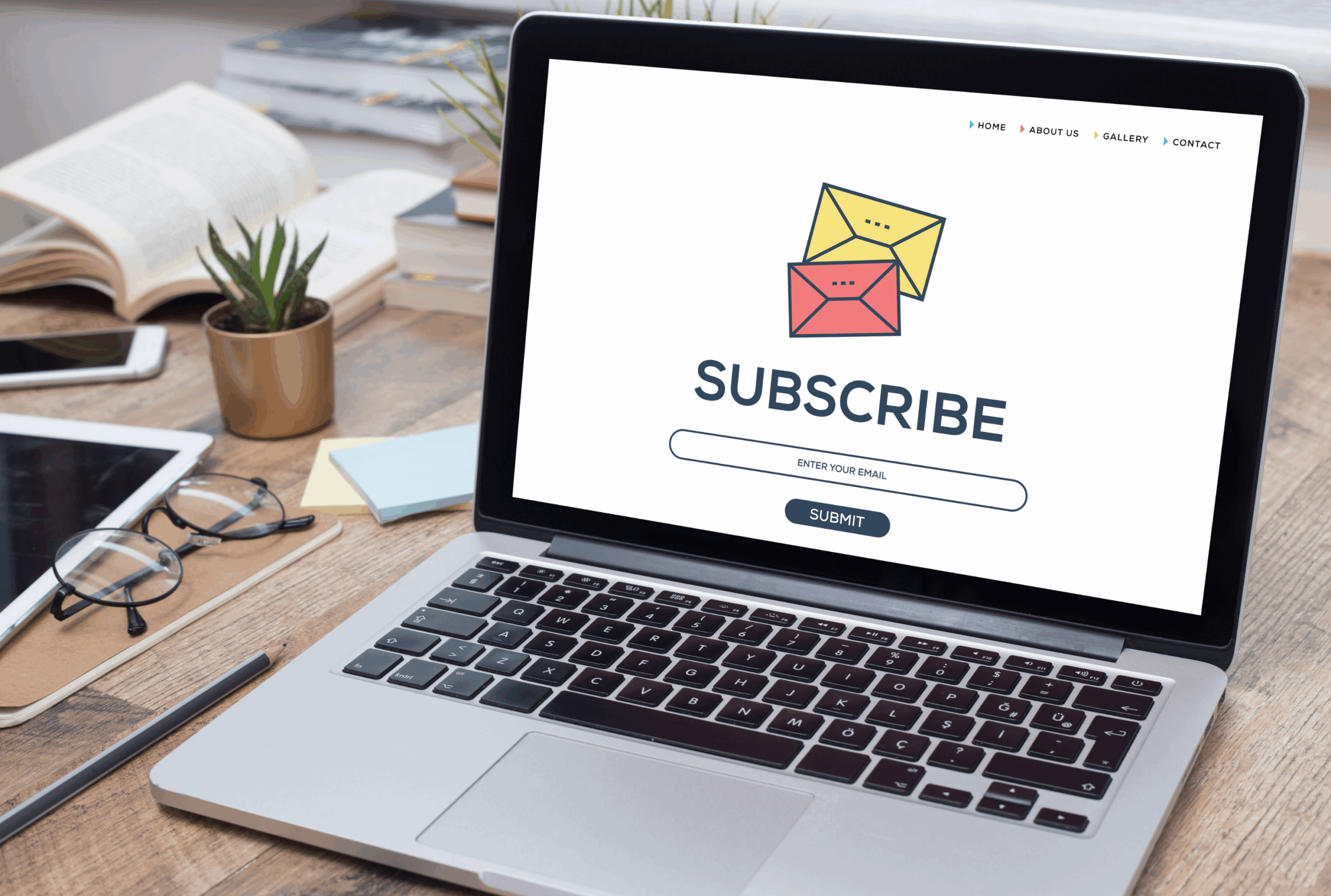 Subscription Marketing Best Practices: How to Boost Reader Retention and Acquisition Laptop open on a table with the word subscribers listed