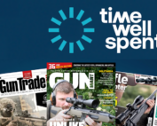 Time Well Spent logo on a blue background with magazines